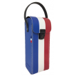 SACOCHE RIGIDE BLEU BLANC ROUGE POUR 3 BOULES PETANQUE + POIGNEE CUIR